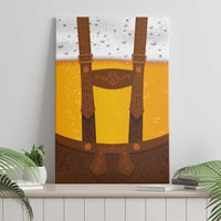 Traditional German Costume - Lederhosen Canvas Wall Art Oktoberfest Beer Head Funny Style - Wonder Print Shop