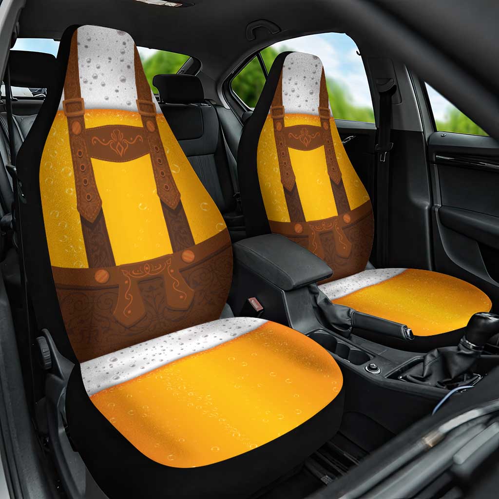 Traditional German Costume - Lederhosen Car Seat Cover Oktoberfest Beer Head Funny Style - Wonder Print Shop