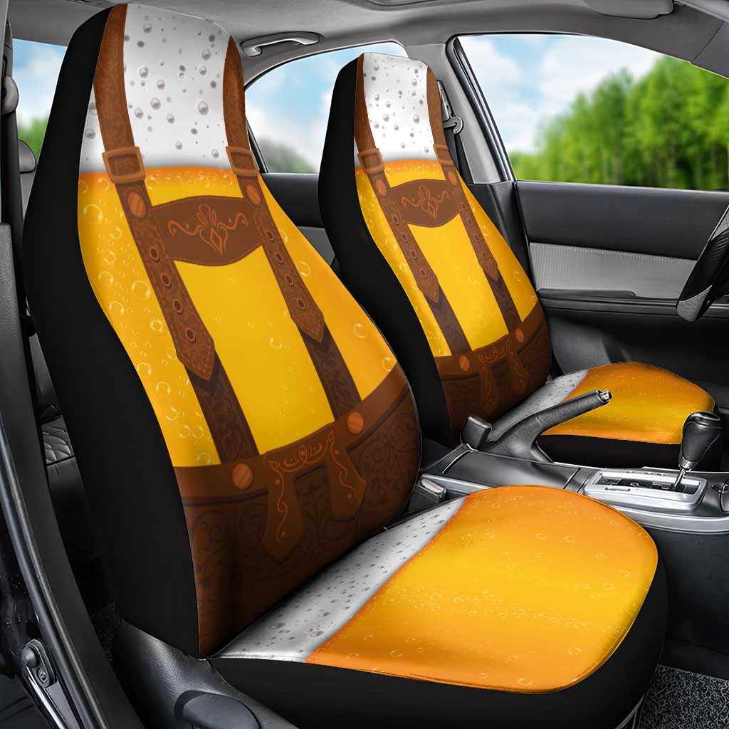 Traditional German Costume - Lederhosen Car Seat Cover Oktoberfest Beer Head Funny Style - Wonder Print Shop
