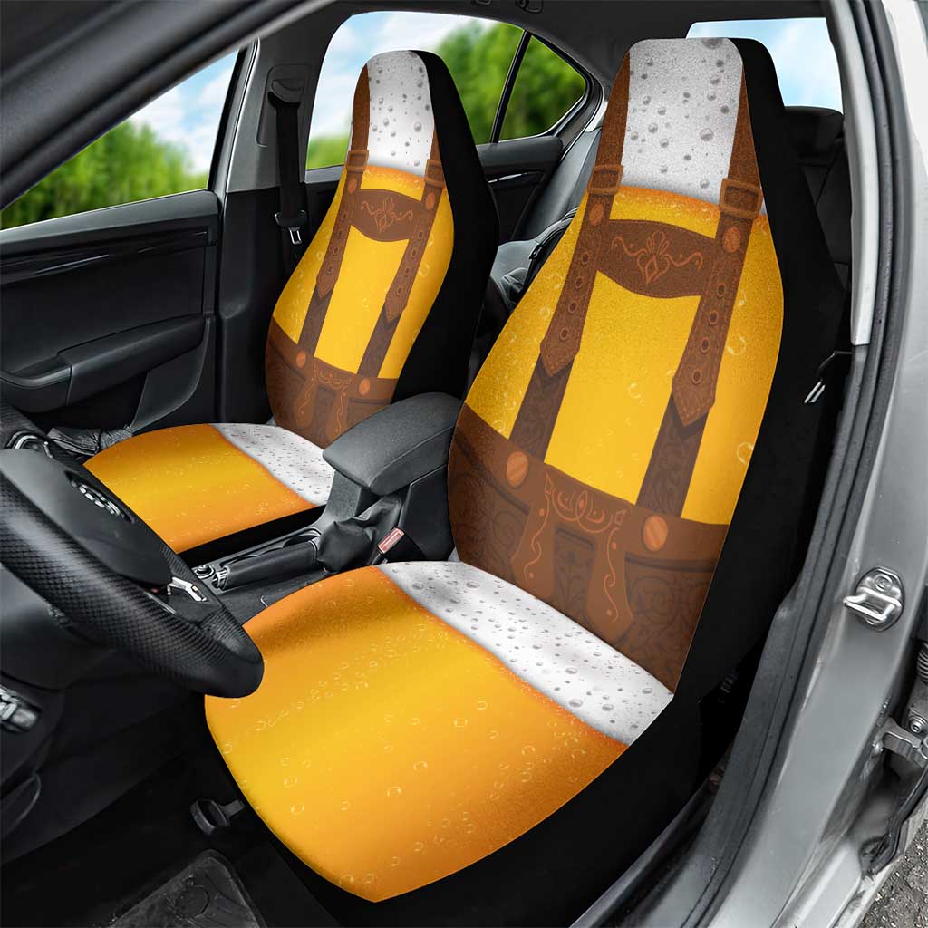 Traditional German Costume - Lederhosen Car Seat Cover Oktoberfest Beer Head Funny Style - Wonder Print Shop