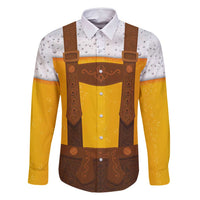 Traditional German Costume - Lederhosen Family Matching Long Sleeve Bodycon Dress and Hawaiian Shirt Oktoberfest Beer Head Funny Style - Wonder Print Shop