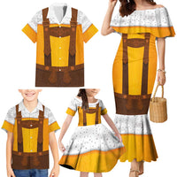 Traditional German Costume - Lederhosen Family Matching Mermaid Dress and Hawaiian Shirt Oktoberfest Beer Head Funny Style - Wonder Print Shop
