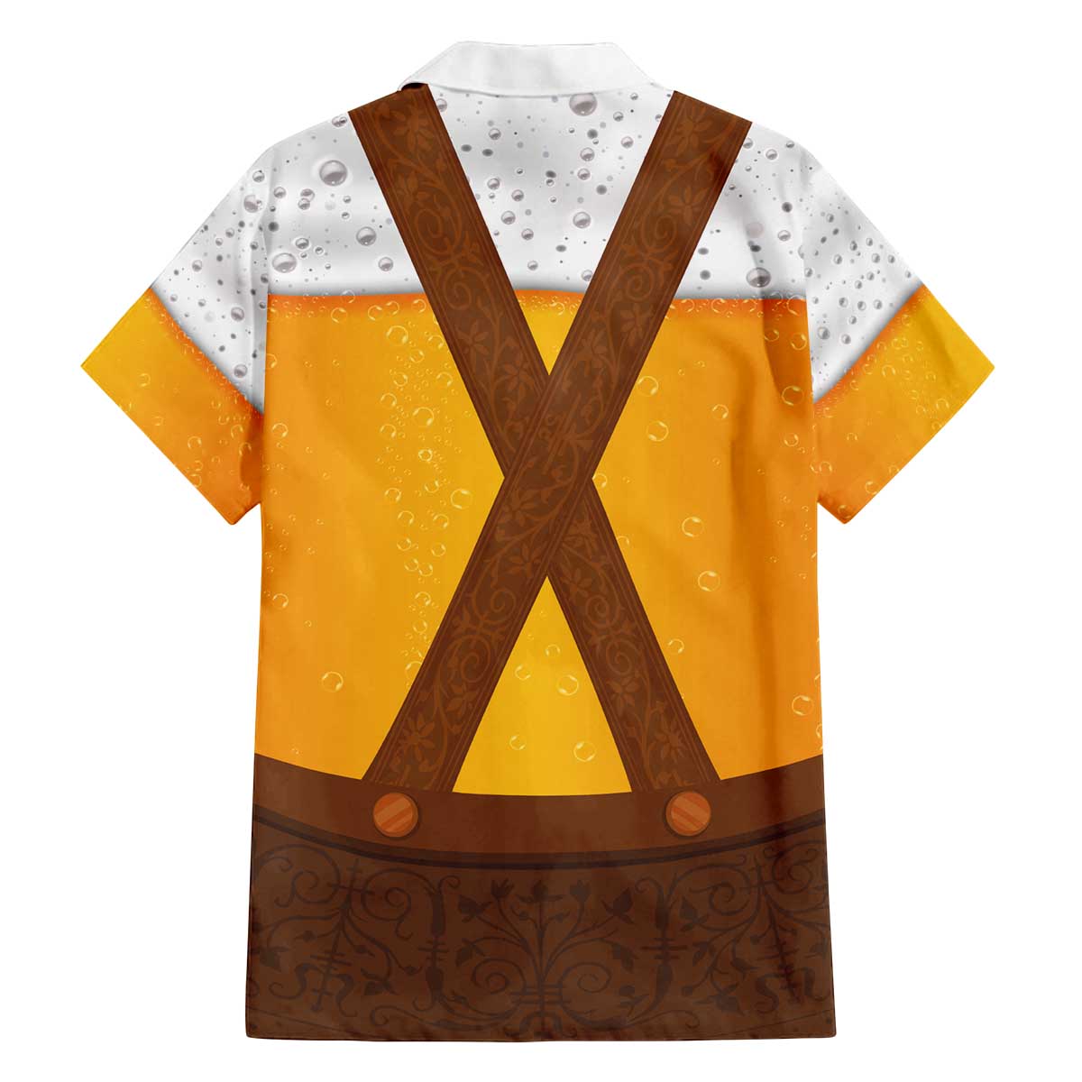 Traditional German Costume - Lederhosen Family Matching Off The Shoulder Long Sleeve Dress and Hawaiian Shirt Oktoberfest Beer Head Funny Style