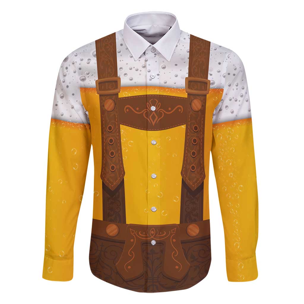 Traditional German Costume - Lederhosen Family Matching Off Shoulder Maxi Dress and Hawaiian Shirt Oktoberfest Beer Head Funny Style - Wonder Print Shop