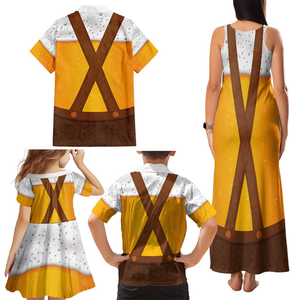 Traditional German Costume - Lederhosen Family Matching Tank Maxi Dress and Hawaiian Shirt Oktoberfest Beer Head Funny Style - Wonder Print Shop