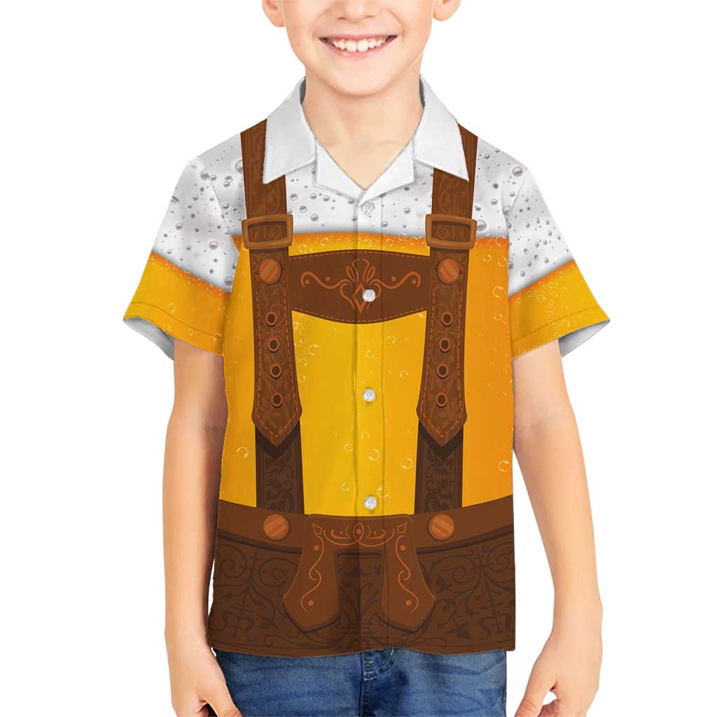 Traditional German Costume - Lederhosen Family Matching Tank Maxi Dress and Hawaiian Shirt Oktoberfest Beer Head Funny Style - Wonder Print Shop