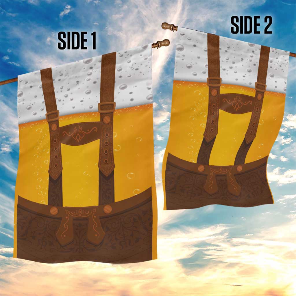 Traditional German Costume - Lederhosen Garden Flag Oktoberfest Beer Head Funny Style - Wonder Print Shop