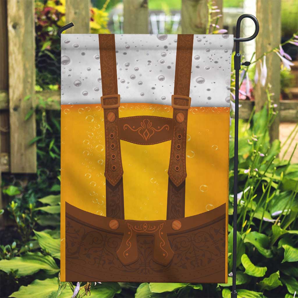 Traditional German Costume - Lederhosen Garden Flag Oktoberfest Beer Head Funny Style - Wonder Print Shop