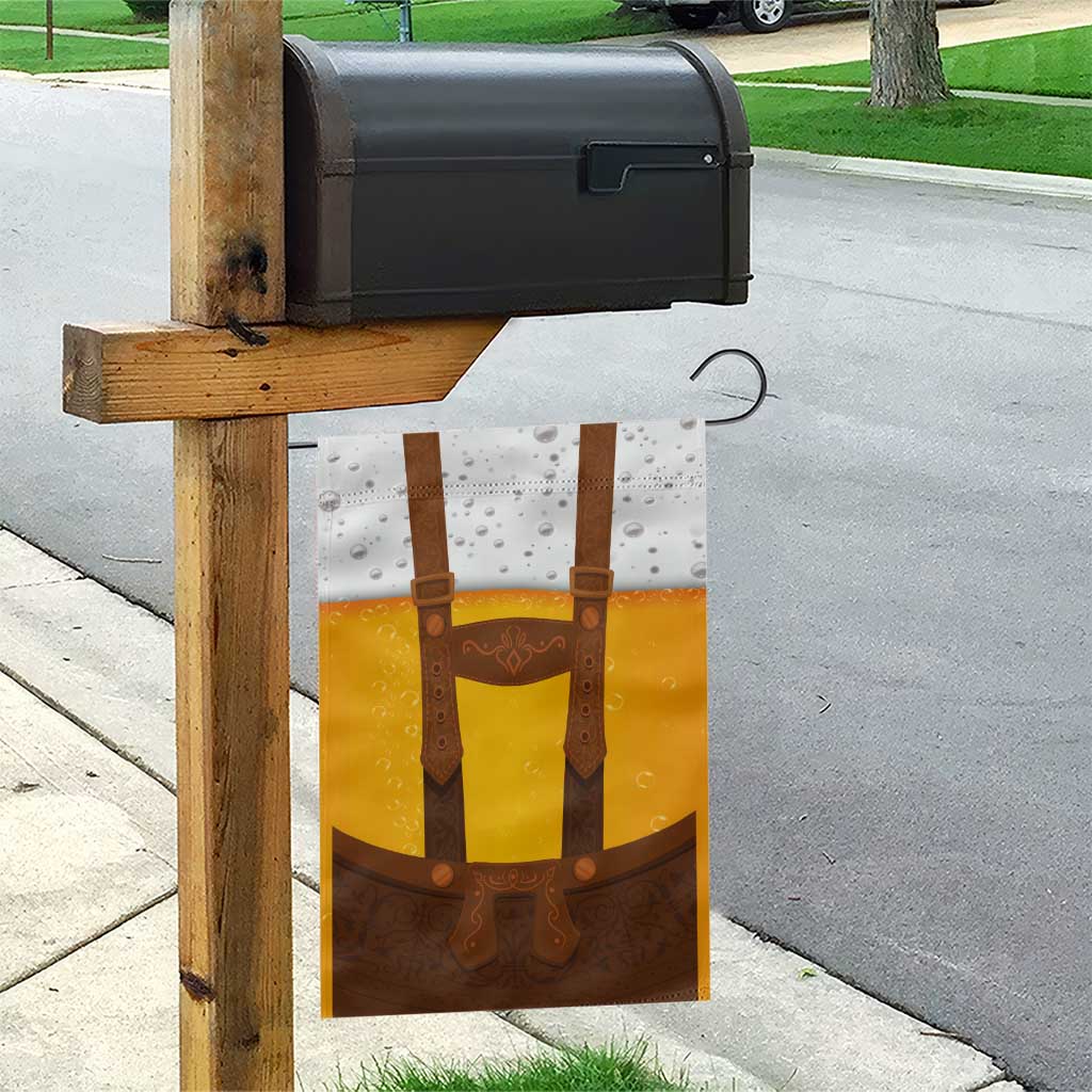 Traditional German Costume - Lederhosen Garden Flag Oktoberfest Beer Head Funny Style - Wonder Print Shop