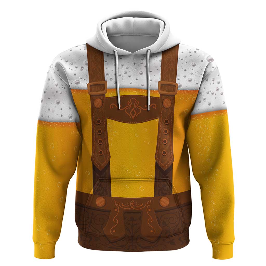 Traditional German Costume - Lederhosen Hoodie Oktoberfest Beer Head Funny Style - Wonder Print Shop