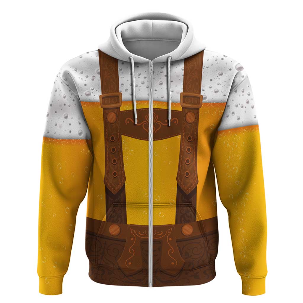Traditional German Costume - Lederhosen Hoodie Oktoberfest Beer Head Funny Style - Wonder Print Shop