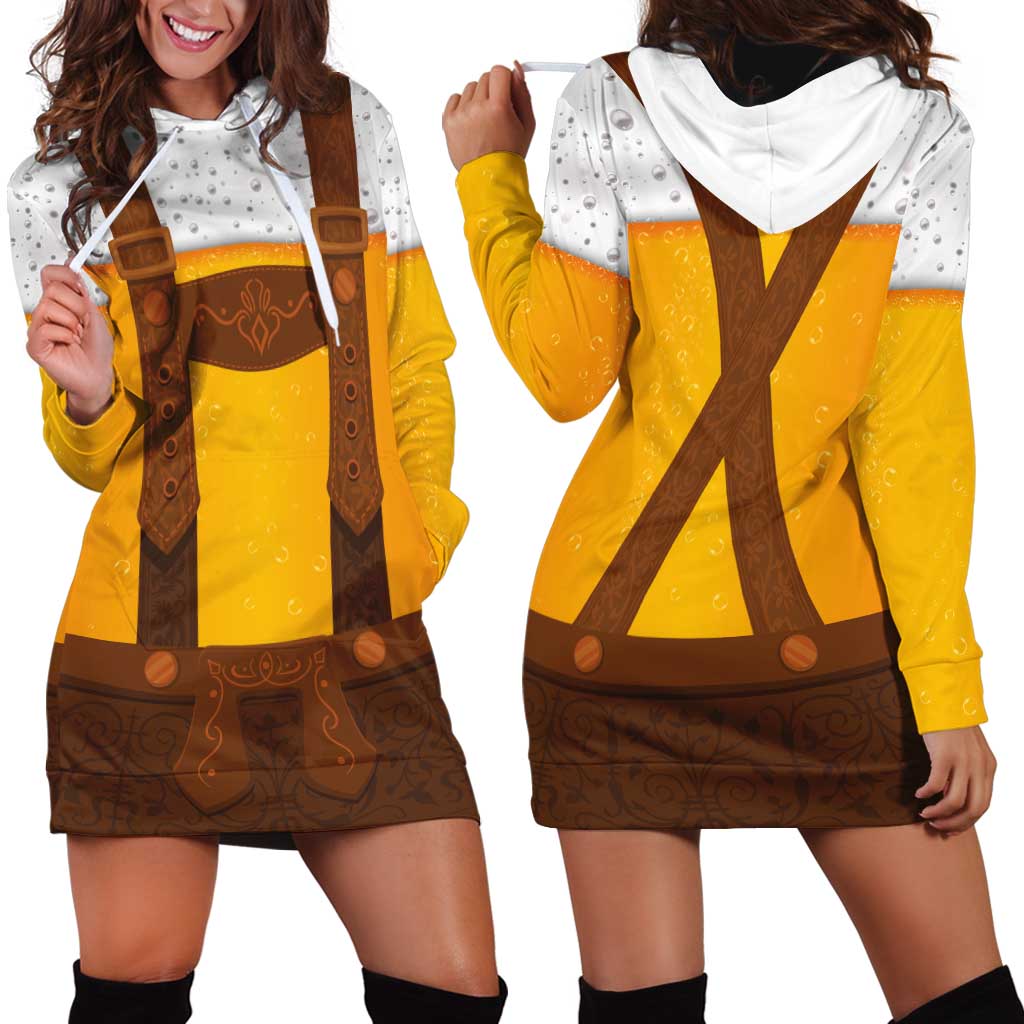Traditional German Costume - Lederhosen Hoodie Dress Oktoberfest Beer Head Funny Style - Wonder Print Shop