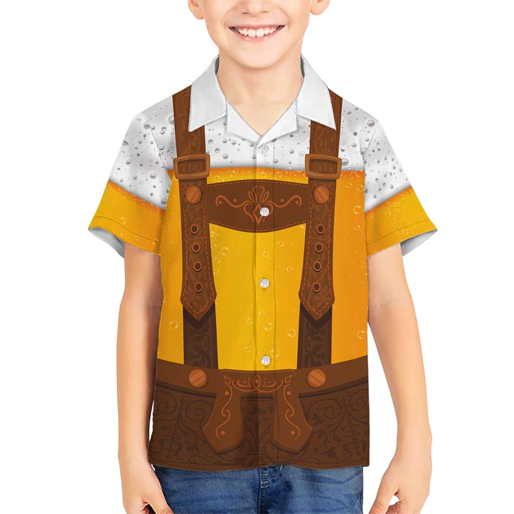 Traditional German Costume - Lederhosen Kid Hawaiian Shirt Oktoberfest Beer Head Funny Style - Wonder Print Shop