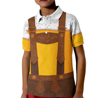 Traditional German Costume - Lederhosen Kid Polo Shirt Oktoberfest Beer Head Funny Style - Wonder Print Shop