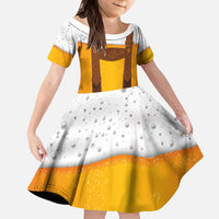 Traditional German Costume - Lederhosen Kid Short Sleeve Dress Oktoberfest Beer Head Funny Style - Wonder Print Shop