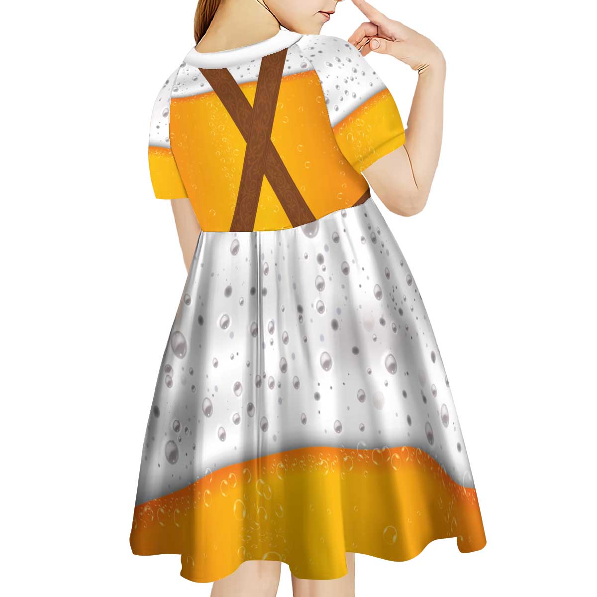 Traditional German Costume - Lederhosen Kid Short Sleeve Dress Oktoberfest Beer Head Funny Style - Wonder Print Shop