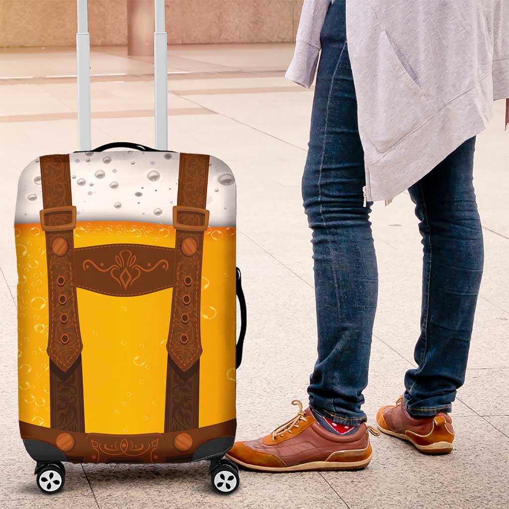 Traditional German Costume - Lederhosen Luggage Cover Oktoberfest Beer Head Funny Style - Wonder Print Shop