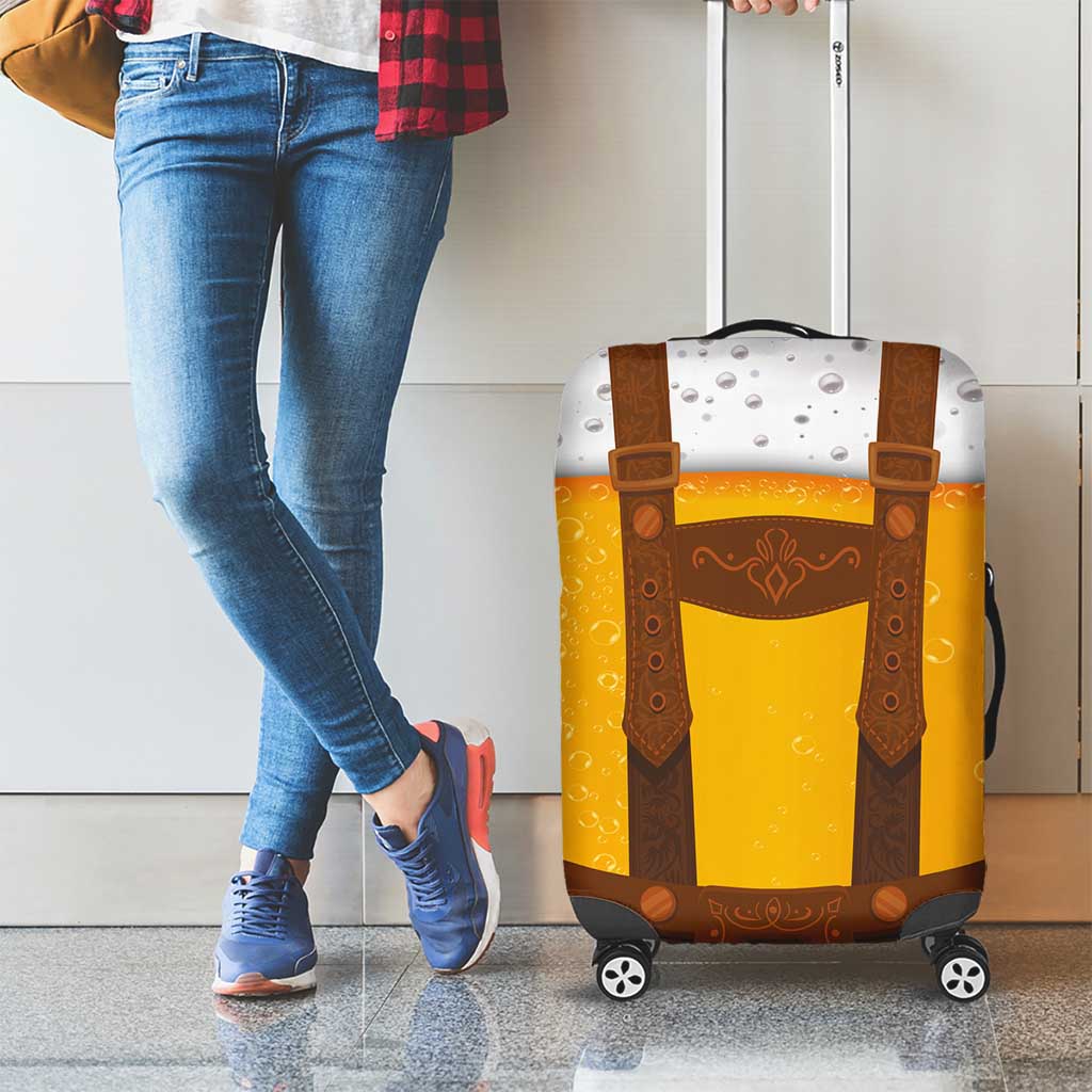 Traditional German Costume - Lederhosen Luggage Cover Oktoberfest Beer Head Funny Style - Wonder Print Shop