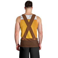 Traditional German Costume - Lederhosen Men Tank Top Oktoberfest Beer Head Funny Style - Wonder Print Shop