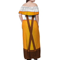Traditional German Costume - Lederhosen Off Shoulder Maxi Dress Oktoberfest Beer Head Funny Style - Wonder Print Shop