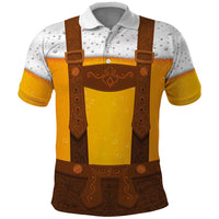 Traditional German Costume - Lederhosen Polo Shirt Oktoberfest Beer Head Funny Style - Wonder Print Shop