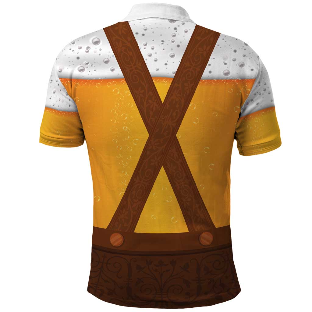 Traditional German Costume - Lederhosen Polo Shirt Oktoberfest Beer Head Funny Style - Wonder Print Shop