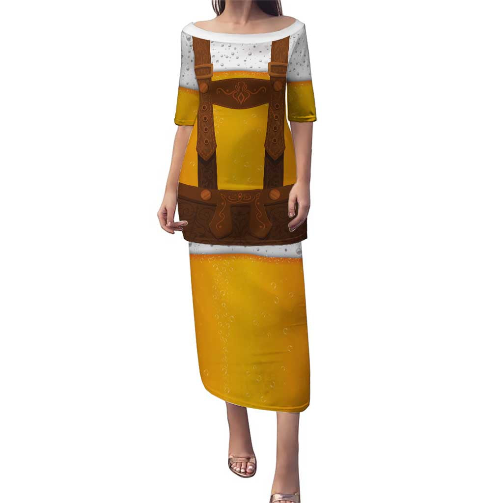 Traditional German Costume - Lederhosen Puletasi Oktoberfest Beer Head Funny Style - Wonder Print Shop