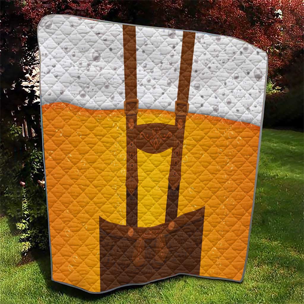 Traditional German Costume - Lederhosen Quilt Oktoberfest Beer Head Funny Style - Wonder Print Shop