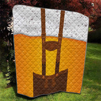 Traditional German Costume - Lederhosen Quilt Oktoberfest Beer Head Funny Style - Wonder Print Shop
