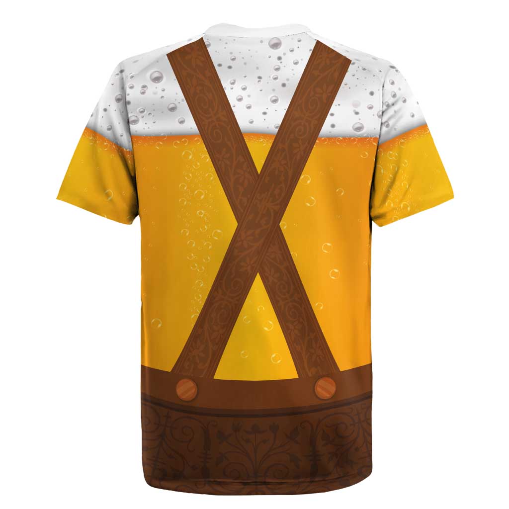 Traditional German Costume - Lederhosen Rugby Jersey Oktoberfest Beer Head Funny Style - Wonder Print Shop