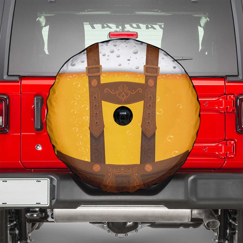 Traditional German Costume - Lederhosen Spare Tire Cover Oktoberfest Beer Head Funny Style - Wonder Print Shop