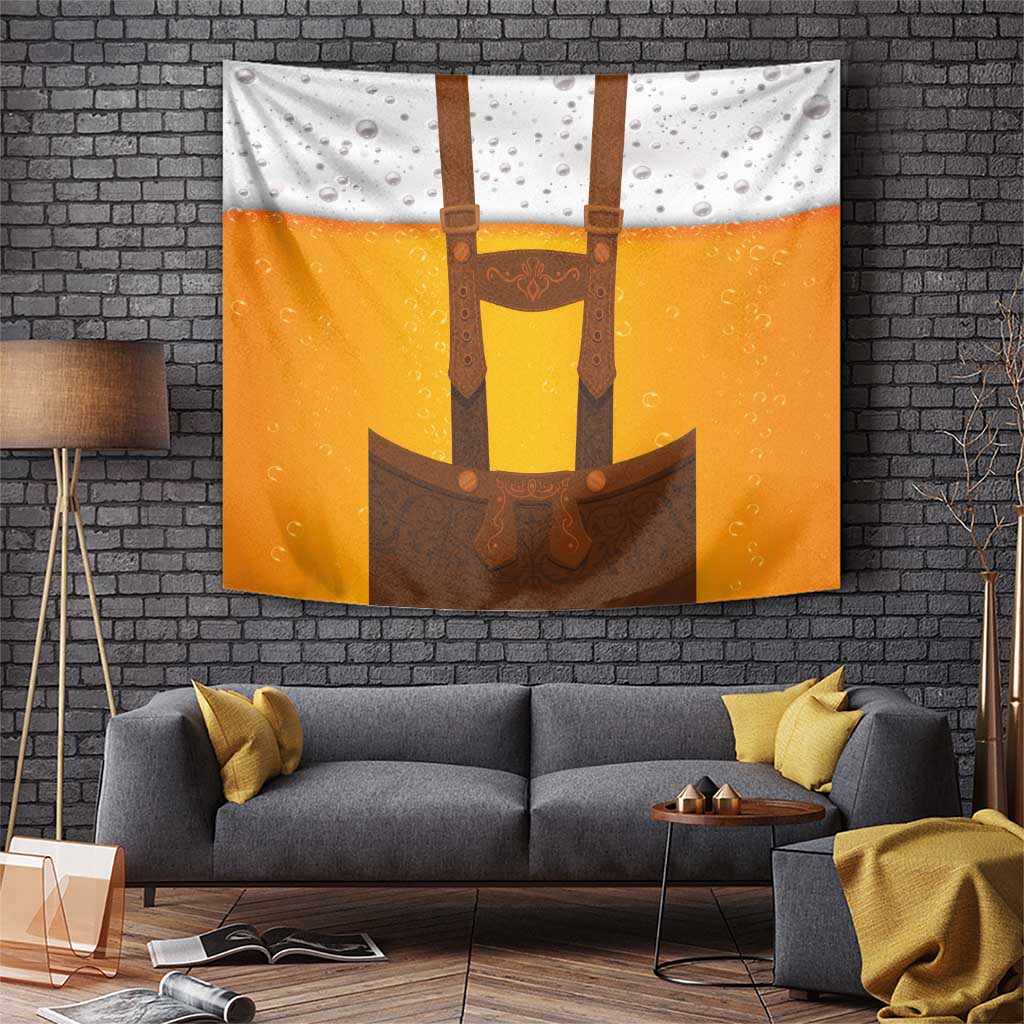 Traditional German Costume - Lederhosen Tapestry Oktoberfest Beer Head Funny Style - Wonder Print Shop