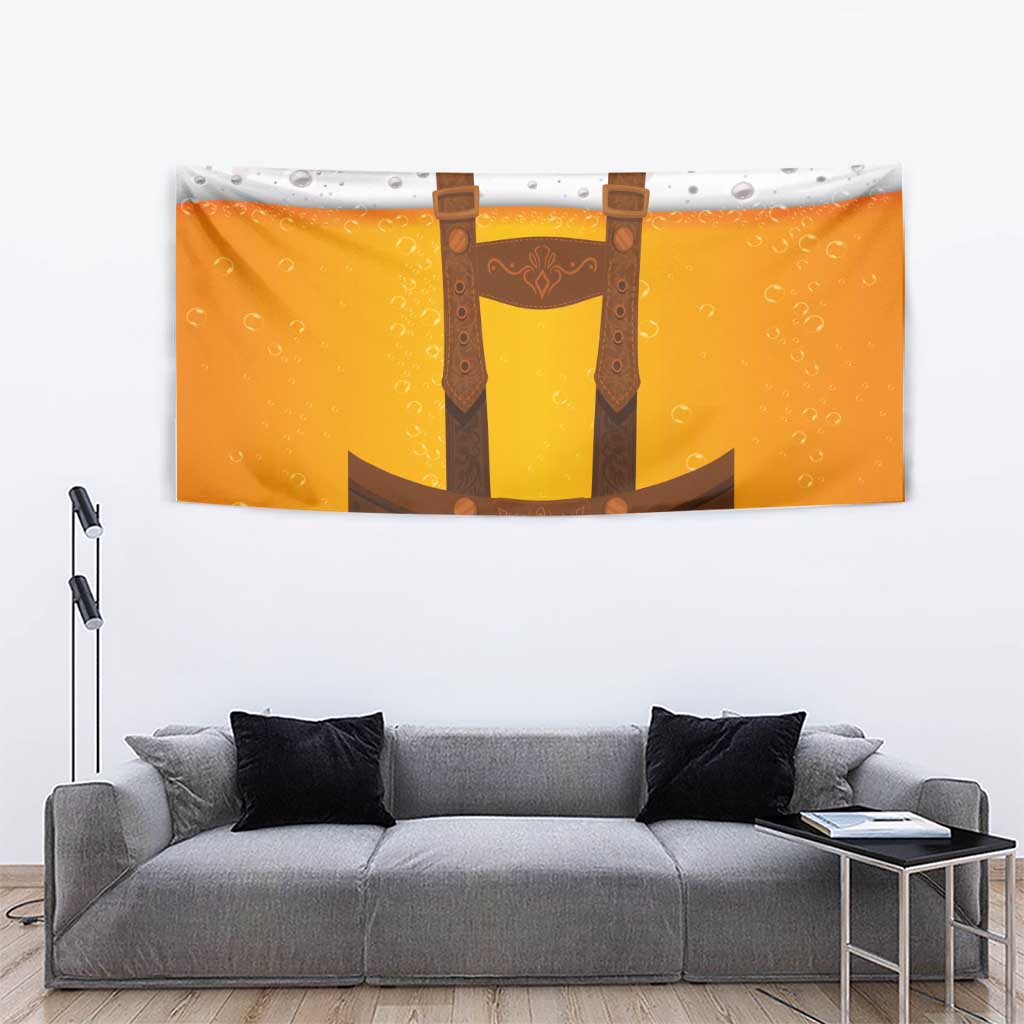 Traditional German Costume - Lederhosen Tapestry Oktoberfest Beer Head Funny Style - Wonder Print Shop