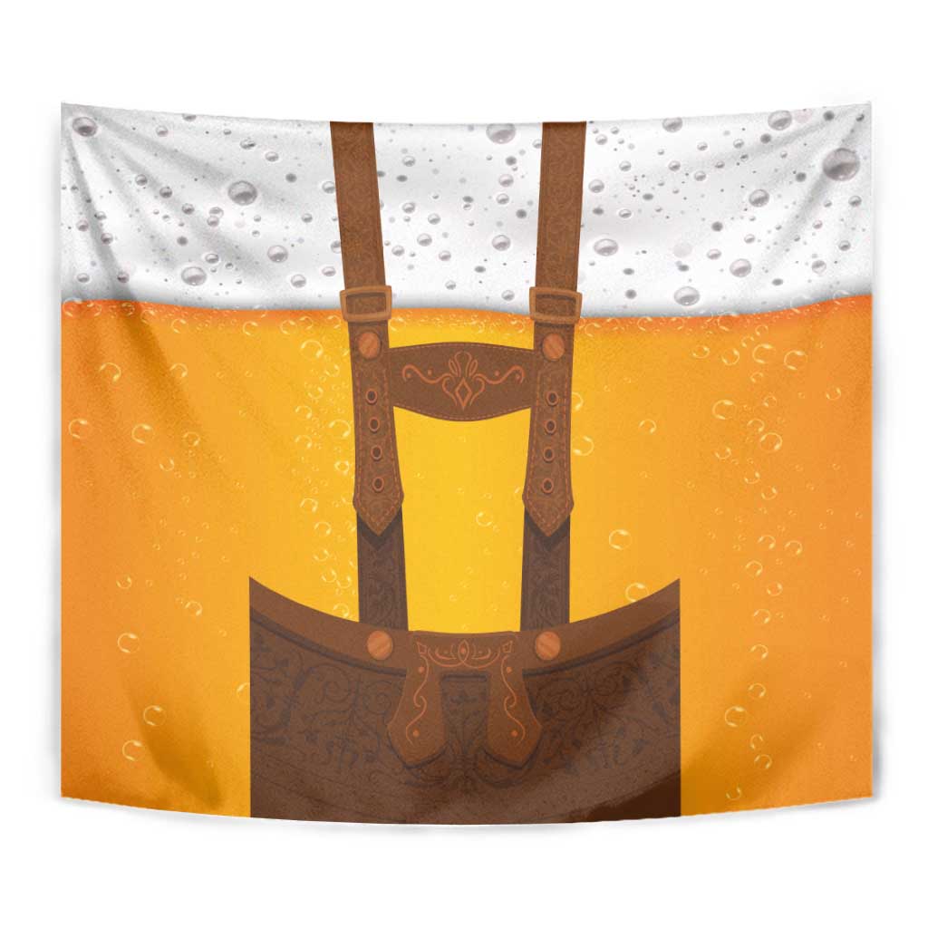 Traditional German Costume - Lederhosen Tapestry Oktoberfest Beer Head Funny Style - Wonder Print Shop