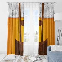 Traditional German Costume - Lederhosen Window Curtain Oktoberfest Beer Head Funny Style - Wonder Print Shop