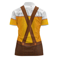 Traditional German Costume - Lederhosen Women Polo Shirt Oktoberfest Beer Head Funny Style - Wonder Print Shop