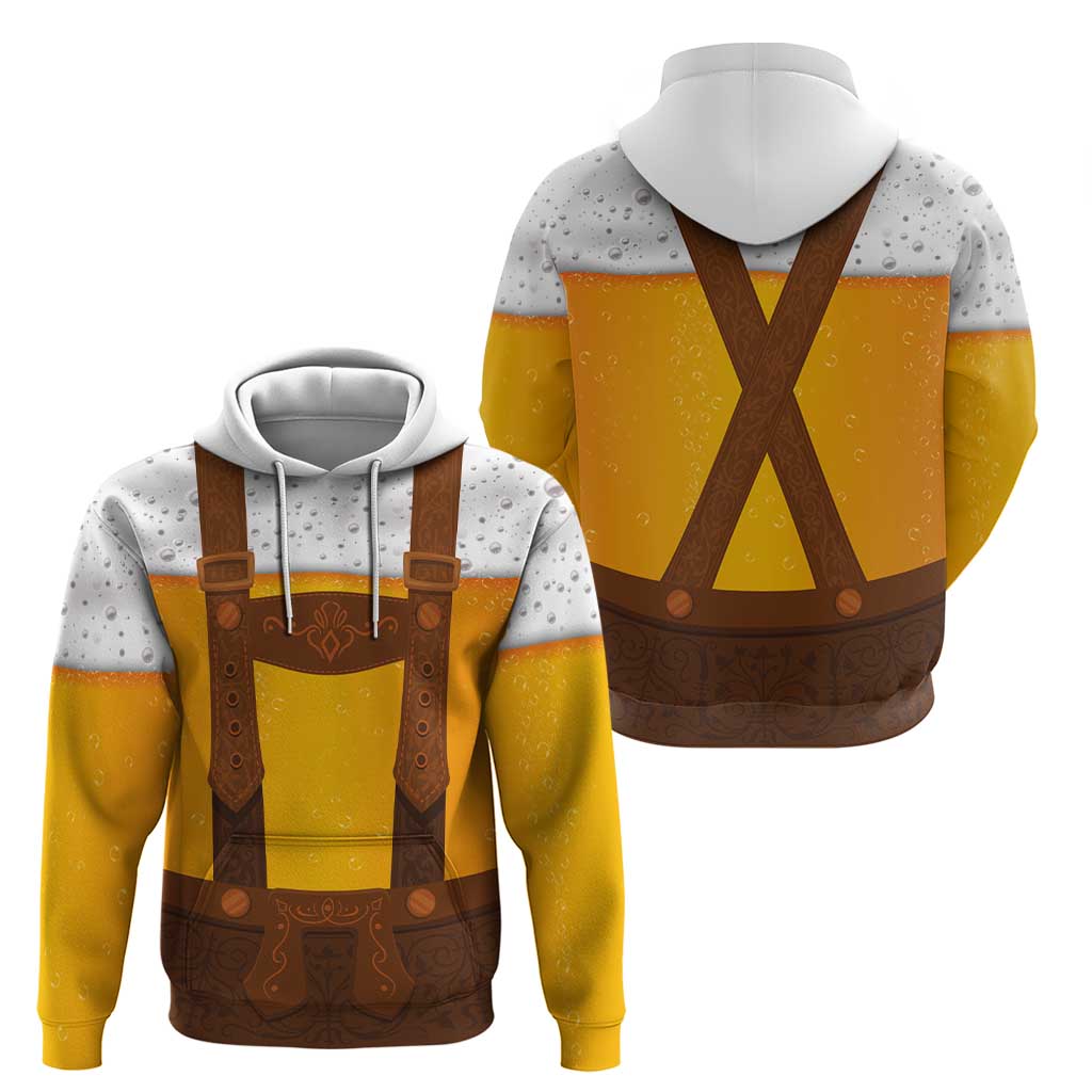 Traditional German Costume - Lederhosen Zip Hoodie Oktoberfest Beer Head Funny Style - Wonder Print Shop