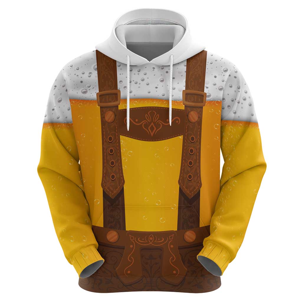 Traditional German Costume - Lederhosen Zip Hoodie Oktoberfest Beer Head Funny Style - Wonder Print Shop