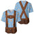 Traditional German Costume - Lederhosen Baseball Jersey Blue Plaid Pattern with Edelweiss Flowers - Wonder Print Shop