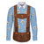 Traditional German Costume - Lederhosen Family Matching Summer Maxi Dress and Hawaiian Shirt Blue Plaid Pattern with Edelweiss Flowers - Wonder Print Shop