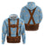 Traditional German Costume - Lederhosen Hoodie Blue Plaid Pattern with Edelweiss Flowers - Wonder Print Shop