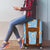 Traditional German Costume - Lederhosen Luggage Cover Blue Plaid Pattern with Edelweiss Flowers - Wonder Print Shop