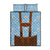 Traditional German Costume - Lederhosen Quilt Bed Set Blue Plaid Pattern with Edelweiss Flowers - Wonder Print Shop