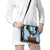 Traditional German Costume - Lederhosen Shoulder Handbag Blue Plaid Pattern with Edelweiss Flowers - Wonder Print Shop