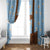Traditional German Costume - Lederhosen Window Curtain Blue Plaid Pattern with Edelweiss Flowers - Wonder Print Shop