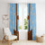 Traditional German Costume - Lederhosen Window Curtain Blue Plaid Pattern with Edelweiss Flowers - Wonder Print Shop