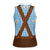 Traditional German Costume - Lederhosen Women Sleeveless Polo Shirt Blue Plaid Pattern with Edelweiss Flowers - Wonder Print Shop