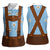 Traditional German Costume - Lederhosen Women Sleeveless Polo Shirt Blue Plaid Pattern with Edelweiss Flowers - Wonder Print Shop