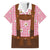 Traditional German Costume - Lederhosen Family Matching Summer Maxi Dress and Hawaiian Shirt Red Plaid Pattern with Edelweiss Flowers - Wonder Print Shop