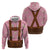 Traditional German Costume - Lederhosen Hoodie Red Plaid Pattern with Edelweiss Flowers - Wonder Print Shop